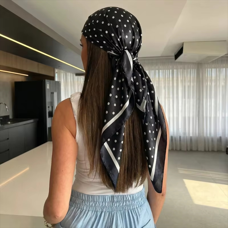 Head Wrap Turban - 2026 여성용 새로운 도트 프린트 스퀘어