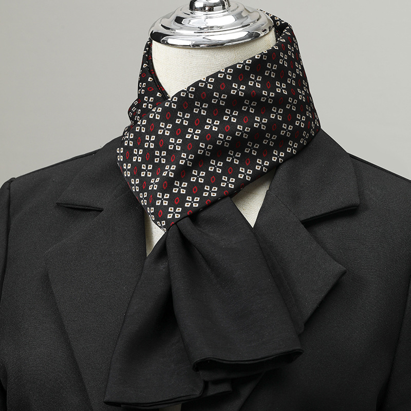 Ascot Neck Scarf - 남성용 스카프 실크 느낌 넥 스카프