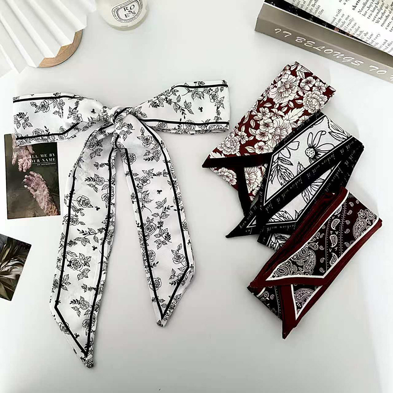 럭셔리 패션 여성용 스키니 실크 스카프 롱 헤어 스트립 - Head Wrap Turban 리뷰 및 가격