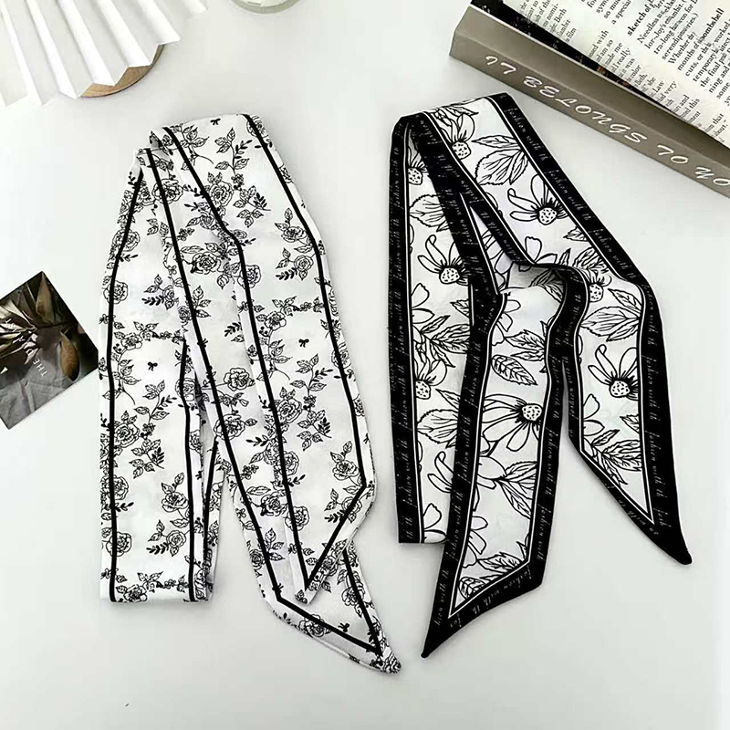 럭셔리 패션 여성용 스키니 실크 스카프 롱 헤어 스트립 - Head Wrap Turban 리뷰 및 가격