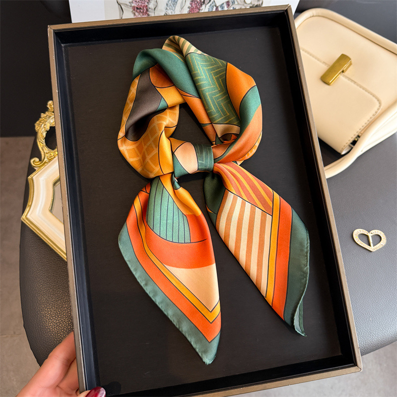 2026 신상 기하학 프린트 실크 스카프 여성용 목 장 - Ascot Neck Scarf 리뷰 및 가격
