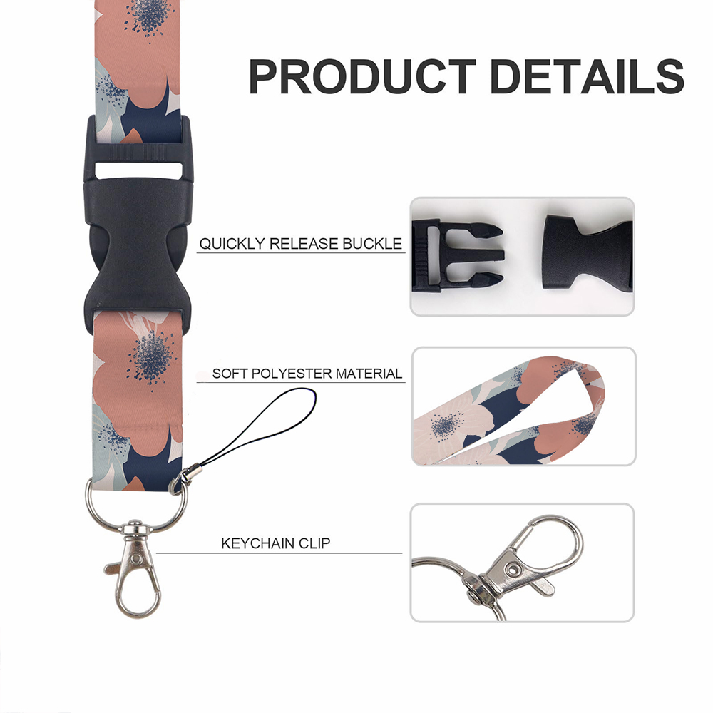 꽃 속의 작은 동물 프린트 리본 끈 열쇠고리 ID 가로 - Lanyard Badge Holder 리뷰 및 가격