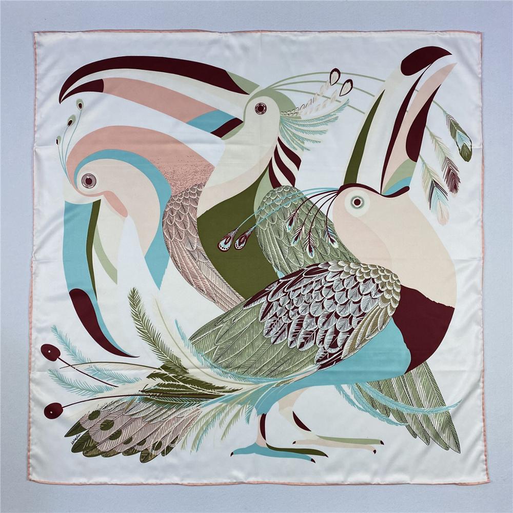 럭셔리 앵무새 트윌 실크 브랜드 스카프 숄, 90cm, - Scarf Silk Square 리뷰 및 가격