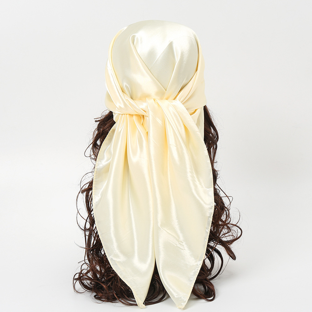 90cm 솔리드 컬러 네커치프 히잡 스카프 여성용 실크 - Head Wrap Turban 리뷰 및 가격